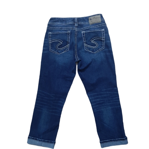 Silver FLUID DENUM SUKI MID RISE CAPRI - Picture 2 of 8